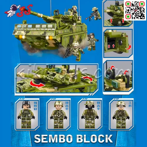 خرید اینترنتی لگو تانک جنگی بزرگ برند سمبوبلاک SEMBO BLOCK 105731