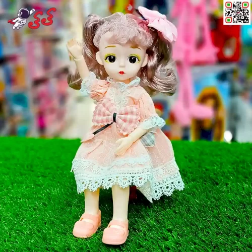 خرید اینترنتی عروسک باربی مفصلی لباس صورتی Barbi