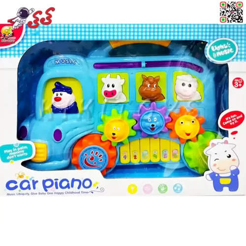 فروش انلاین ارگ موزیکال اسباب بازی کودک طرح اتوبوس Car Piano 4499