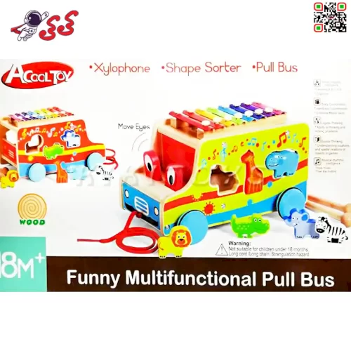 بلز و اشکال جایگذاری چوبی مدل اتوبوسی Puzzle Educational 7643