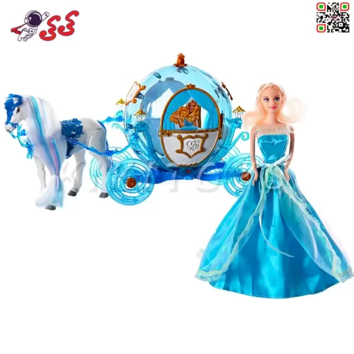 کالسکه اسباب بازی و اسب سیندرلا به همراه باربی WUSION STATE  Cinderella