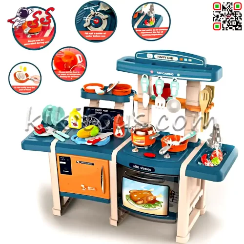 خرید اینترنتی  آشپزخانه و اجاق گاز اسباب بازی با شیر آب و بخار مدل Kitchen 713