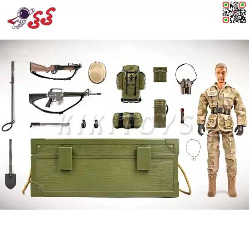 سایت خرید اکشن فیگور ست سرباز نظامی لباس خاکی با صندوق برند ام اند سی MILITARY LOCKER BOX 90418B