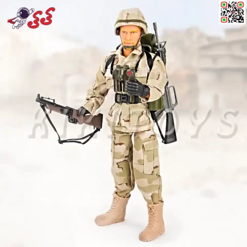 عکس اکشن فیگور ست سرباز نظامی لباس خاکی با صندوق برند ام اند سی MILITARY LOCKER BOX 90418B