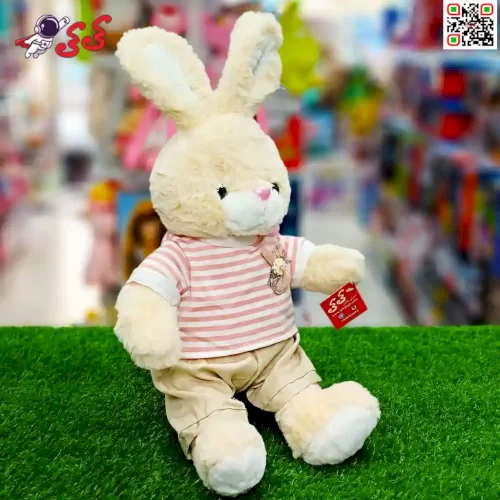 سفارش انلاین عروسک پولیشی خرگوش لباس راه راه  اسباب بازی Rabbit plush doll