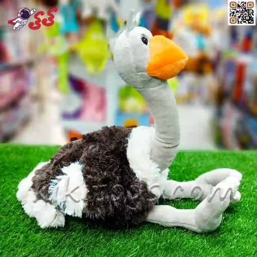عکس عروسک پولیشی شترمرغ تاج دار 35 سانتیمتر اسباب بازی Ostrich polishing doll