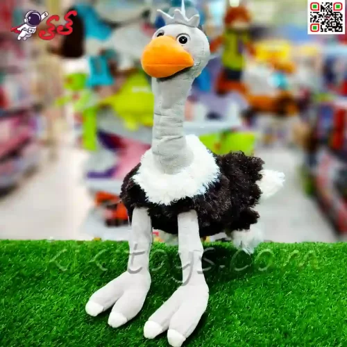 خرید اینترنتی عروسک پولیشی شترمرغ تاج دار 35 سانتیمتر اسباب بازی Ostrich polishing doll