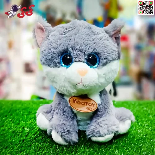 عروسک گربه نشسته چشم تیله ای اسباب بازی Cat polish doll 60037