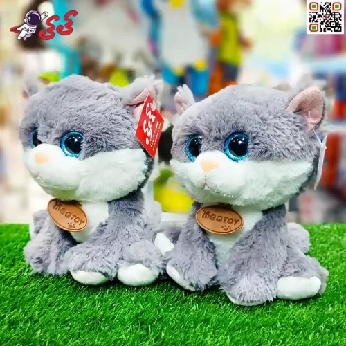 خرید اینترنتی عروسک گربه نشسته چشم تیله ای اسباب بازی Cat polish doll 60037