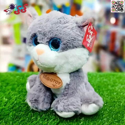 عروسک گربه نشسته چشم تیله ای اسباب بازی Cat polish doll 60037