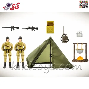 سایت خرید اینترنتی اکشن فیگور جنگی ماکت سرباز با چادر و تجهیزات نظامی برند ام اند سی MILITARY LIFE MC TOY 77035A