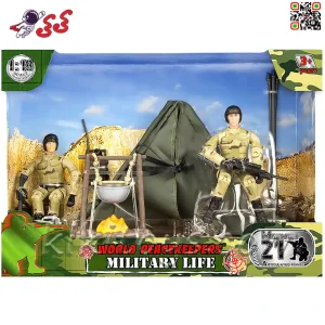 اکشن فیگور جنگی ماکت سرباز با چادر و تجهیزات نظامی برند ام اند سی MILITARY LIFE MC TOY 77035A