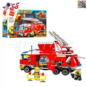 قیمت و مشخصات لگو ماشین آتشنشانی اسباب بازی برند کیومن Qman 2807