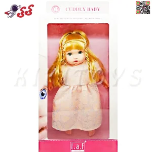 اسباب بازی عروسک دختر زیبا لباس نارنجی CUDDLY BABY 1018