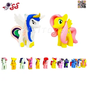 فیگور اسب های پونی و اسب تک شاخ اسباب بازی متوسط ست 12 عددی PONY