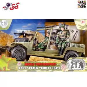 ماکت و فیگور جیپ نظامی با سرباز کوچک 77038 برند ام اند سی MILITARY M C TOY