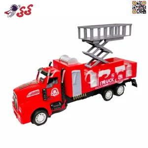 ماشین آتش نشانی فلزی با بالابر اسباب بازی Metal fire truck 4566