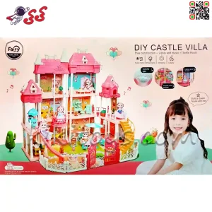 عکس قصر و خانه باربی اسباب بازی سه طبقه موزیکال صورتی DIY CASTLE VILLA