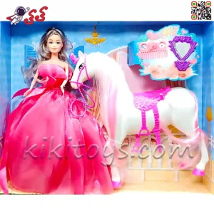 اسباب بازی باربی پرنسس لباس صورتی با اسب Barbie 686