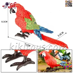 سفارش اینترنتی فیگور حیوانات ماکت طوطی ماکائو قرمز بال سبز Fiqure Parrot Macaw