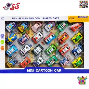 اسباب بازی ماشین فلزی فلوکس واگن 24 عددی MINI CARS 6665