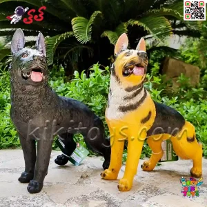 فیگور حیوانات ماکت سگ ژرمن شپرد اسباب بازی نرم و گوشتی بزرگ German Shepherd dog figure﻿﻿ 759