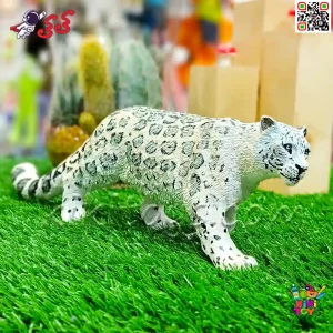 مشخصات فیگور حیوانات ماکت پلنگ برفی اسباب بازی Leopard figure X154