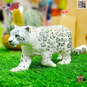 عکس فیگور حیوانات ماکت پلنگ برفی اسباب بازی Leopard figure X154