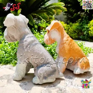 سایت فیگور حیوانات ماکت سگ اشنایزر اسباب بازی نرم و گوشتی بزرگ Schnauzer dog figure﻿﻿ 768