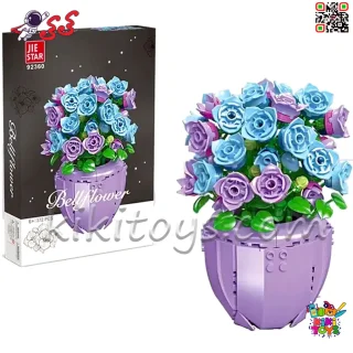 لگو دکوری گلدان رز آبی و بنفش 372 قطعه JIE STAR مدل 92360