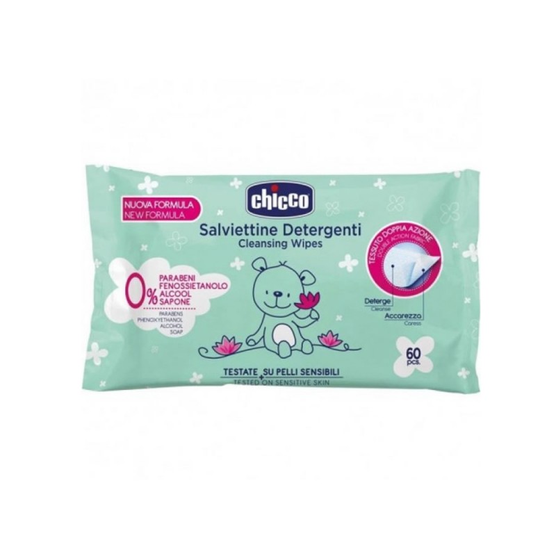 دستمال مرطوب سبز چیکو Chicco بسته 60 عددی