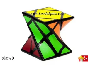 روبیک 3 در 3 برند اسکیوب توییستی زمینه مشکی rubik skewb twisty