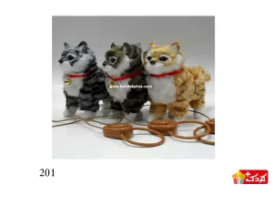 عروسک گربه پشمالو کنترلی حرکتی کد 184 cat