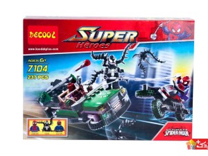 لگو اسباب بازی ماشین حمل پول ونوم و اسپایدرمن مدل DECOOL-7104