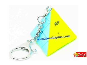 مینی روبیک هرم کای وای رنگ ثابت سر کلیدی دار  QiYi Keychains Mini Pyramid