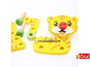 بازی پیچ و مهره حیوانات چوبی باکیفیت