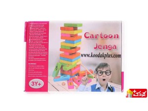 جنگا(برج هیجان) چوبی 4 کاره آموزشی 54 قطعه به همراه چکش