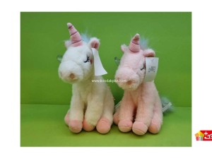 عروسک پولیشی اسب تک شاخ نشسته خارجی کد 207 unicorn