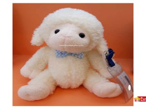 عروسک پولیشی بره پاپیون دار نشسته نانو کد 360 lamb