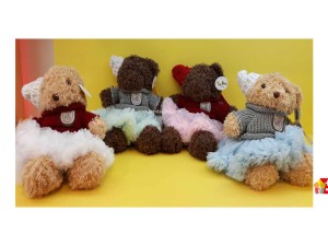 عروسک پولیشی خرس پشمالو لباس کاموایی نانو کد 009 bear