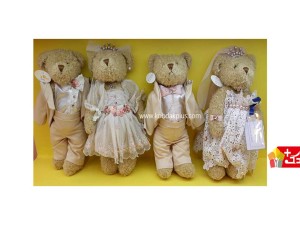 عروسک پولیشی نانو طرح خرس تدی عروس و داماد کد 010 bear