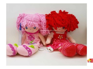 عروسک پولیشی دختر مو فر لباس گل دار خارجی کد 032 Girl