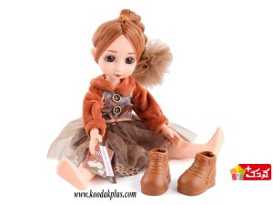 عروسک کره ای بدن مفصلی به همراه کفش و گل مدل QJ105