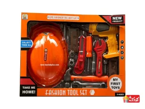 ست ابزار اسباب بازی FASHION TOOL به همراه دريل  و کلاه ایمنی مدل 76-36778