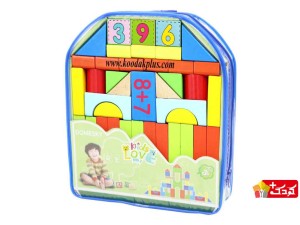 اسباب بازی بریکس چوبی کیفی40 قطعه برند Domesky