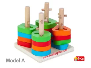 اسباب بازی جایگذاری اشکال پین دار monte surrey pin wooden