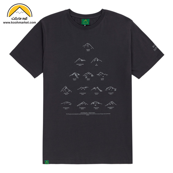 تیشرت آستین کوتاه W.U.T.S طرح 14 Peaks (رنگ طوسی تیره)