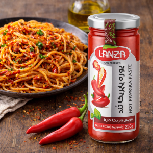 پوره پاپریکا تند لانزا -   پک 6 عددی  شیشه 250 گرمی