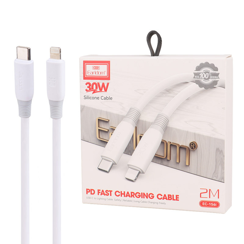 کابل تایپ سی به لایتنینگ فست شارژ 30 وات ارلدام EC-156i طول 2 متر