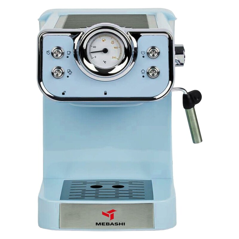 اسپرسو ساز خانگی 1.5 لیتری مباشی مدل ME-ECM 2039، نیمه اتوماتیک با مصرف پودر قهوه، مناسب تهیه اسپرسو و کاپوچینو، دارای یک عدد نازل قهوه، سیستم گرم کردن فنجان